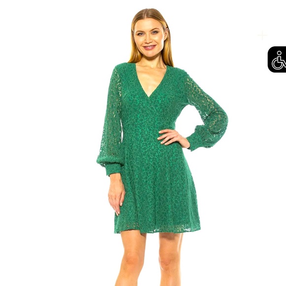 Alexia Admor Dresses & Skirts - Alexia Admor long sleeved green lace dress. NWT. Size 8